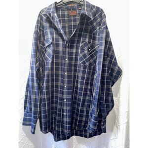 Plains western pearl snap wear big man button up shirt size 3xl
